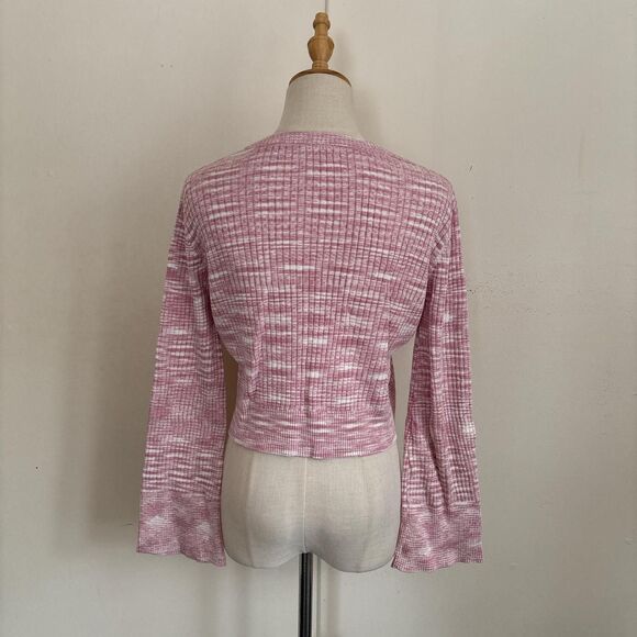 pink crop sweater top - Picture 2 of 2